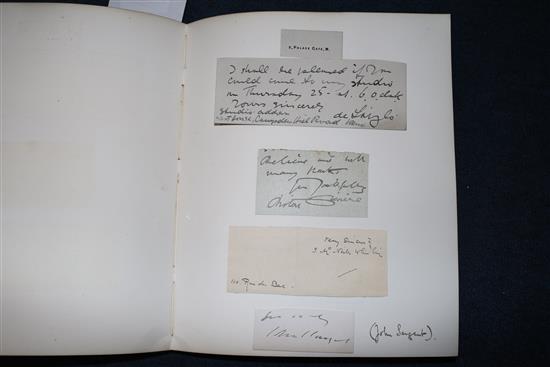 A 20th century autograph album, photo and a letter